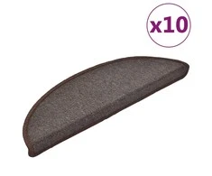 Laiptų kilimėliai, 10vnt., kavos rudos spalvos, 56x17x3cm