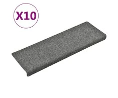 Laiptų kilimėliai, 10vnt., pilki 65x21x4cm, perforuoti adatomis