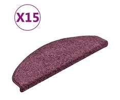 Laiptų kilimėliai, 15vnt., tamsiai violetiniai, 65x21x4cm