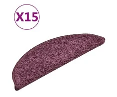 Laiptų kilimėliai, 15vnt., tamsiai violetiniai, 56x17x3cm