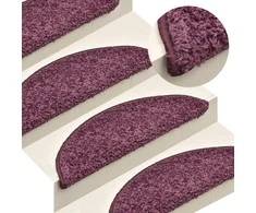 Laiptų kilimėliai, 15vnt., tamsiai violetiniai, 65x21x4cm