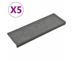 Laiptų kilimėliai, 5vnt., pilki 65x21x4cm, perforuoti adatomis