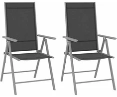 Lauko baldų komplektas Bistro komplektas, 3d., sidabrinis, aliuminis ir tekstilenas