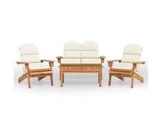 Lauko baldų komplektas Sodo adirondack komplektas, 4 dalių, akacijos medienos masyvas
