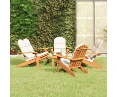 Lauko baldų komplektas Sodo adirondack komplektas, 5 dalių, akacijos medienos masyvas