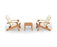Lauko baldų komplektas Sodo adirondack komplektas, 3 dalių, akacijos medienos masyvas