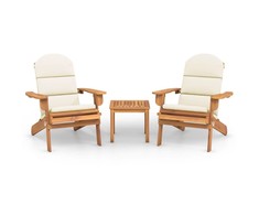Lauko baldų komplektas Sodo adirondack komplektas, 3 dalių, akacijos medienos masyvas