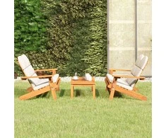 Lauko baldų komplektas Sodo adirondack komplektas, 3 dalių, akacijos medienos masyvas