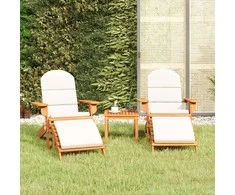 Lauko baldų komplektas Sodo adirondack komplektas, 3 dalių, akacijos medienos masyvas