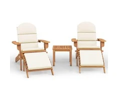 Lauko baldų komplektas Sodo adirondack komplektas, 3 dalių, akacijos medienos masyvas