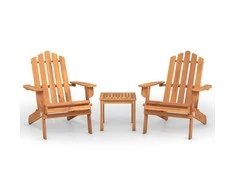 Lauko baldų komplektas Sodo adirondack komplektas, 3 dalių, akacijos medienos masyvas