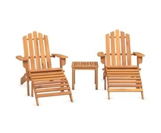 Lauko baldų komplektas Sodo adirondack komplektas, 3 dalių, akacijos medienos masyvas