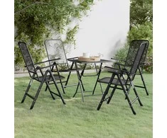 Lauko baldų komplektas Sodo baldų komplektas, 5 dalių, antracito, išplėstas metalas