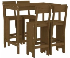 Lauko baldų komplektas Sodo baro baldų komplektas, 5 dalių, medaus rudas, pušis
