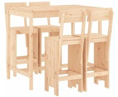 Lauko baldų komplektas Sodo baro baldų komplektas, 5 dalių, pušies medienos masyvas
