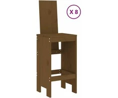 Lauko baldų komplektas Sodo baro baldų komplektas, 9 dalių, medaus rudas, pušis