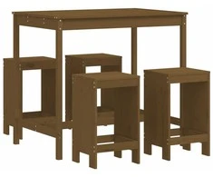 Lauko baldų komplektas Sodo baro baldų komplektas, 5 dalių, medaus rudas, pušis