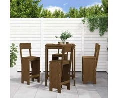 Lauko baldų komplektas Sodo baro baldų komplektas, 5 dalių, medaus rudas, pušis