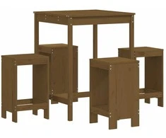 Lauko baldų komplektas Sodo baro baldų komplektas, 5 dalių, medaus rudas, pušis