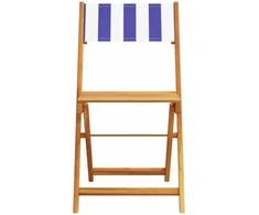 Lauko baldų komplektas Sodo komplektas, 5 dalių, mėlynas/baltas, audinys/mediena