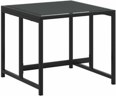 Lauko baldų komplektas Sodo komplektas, 11 dalių, juodas, tekstilenas