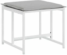 Lauko baldų komplektas Sodo komplektas su pagalvėlėmis, 11 dalių, baltas, tekstilenas