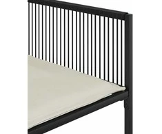 Lauko baldų komplektas Sodo komplektas su pagalvėlėmis, 9 dalių, juodas, poliratanas