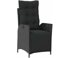 Lauko baldų komplektas Sodo komplektas su pagalvėlėmis, 7 dalių, juodas, poliratanas