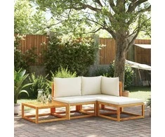 Lauko baldų komplektas Sodo komplektas su pagalvėlėmis, 4 dalių, akacijos masyvas
