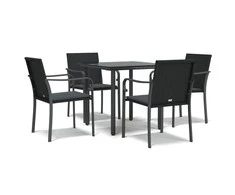 Lauko baldų komplektas Sodo komplektas su pagalvėlėmis, 5 dalių, poliratanas/plienas