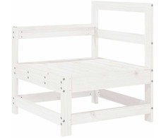Lauko baldų komplektas Sodo poilsio baldų komplektas, 8 dalių, baltas, pušies masyvas