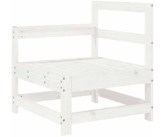 Lauko baldų komplektas Sodo poilsio baldų komplektas, 7 dalių, baltas, pušies masyvas