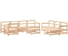 Lauko baldų komplektas Sodo poilsio baldų komplektas, 10 dalių, pušies masyvas