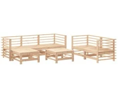 Lauko baldų komplektas Sodo poilsio baldų komplektas, 7 dalių, pušies medienos masyvas