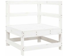 Lauko baldų komplektas Sodo poilsio baldų komplektas, 6 dalių, baltas, pušies masyvas