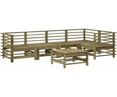 Lauko baldų komplektas Sodo poilsio baldų komplektas, 6 dalių, impregnuota pušis