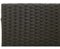 Sodo sofa su stalu/pagalvėlėmis, juoda, poliratanas, L formos