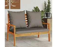 Sodo sofa-suoliukas su pagalvėlėmis, 120cm, akacijos masyvas