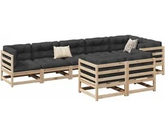 Lauko baldų komplektas Sodo sofos komplektas, 8 dalių, pušies medienos masyvas