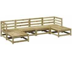 Lauko baldų komplektas Sodo sofos komplektas, 6 dalių, impregnuota pušies mediena