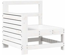 Lauko baldų komplektas Sodo sofos komplektas, 10 dalių, baltas, pušies masyvas