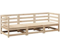 Lauko baldų komplektas Sodo sofos komplektas, 3 dalių, pušies medienos masyvas