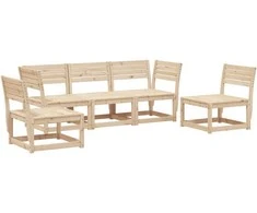Lauko baldų komplektas Sodo sofos komplektas, 5 dalių, pušies medienos masyvas