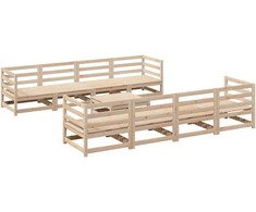 Lauko baldų komplektas Sodo sofos komplektas, 9 dalių, pušies medienos masyvas