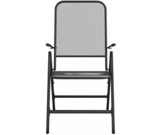 Lauko baldų komplektas Sodo valgomojo baldų komplektas, 5 dalių, antracito, metalas