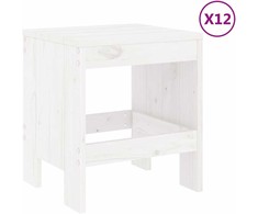 Lauko baldų komplektas Sodo valgomojo baldų komplektas, 13 dalių, baltas, pušis