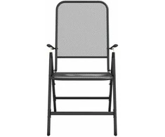 Lauko baldų komplektas Sodo valgomojo baldų komplektas, 9 dalių, antracito, metalas