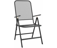Lauko baldų komplektas Sodo valgomojo baldų komplektas, 5 dalių, antracito, metalas