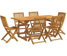 Lauko baldų komplektas Sodo valgomojo komplektas, 7 dalių, 180x90x75 cm, akacija