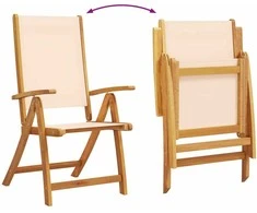 Lauko baldų komplektas Sodo valgomojo komplektas, 9 dalių, akacija ir tekstilenas